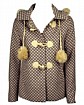 WOL fur attached hood & pumpum duffle coat